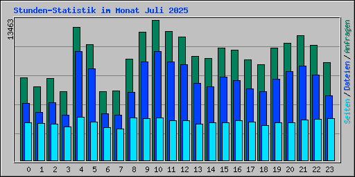 Stunden-Statistik im Monat Juli 2025